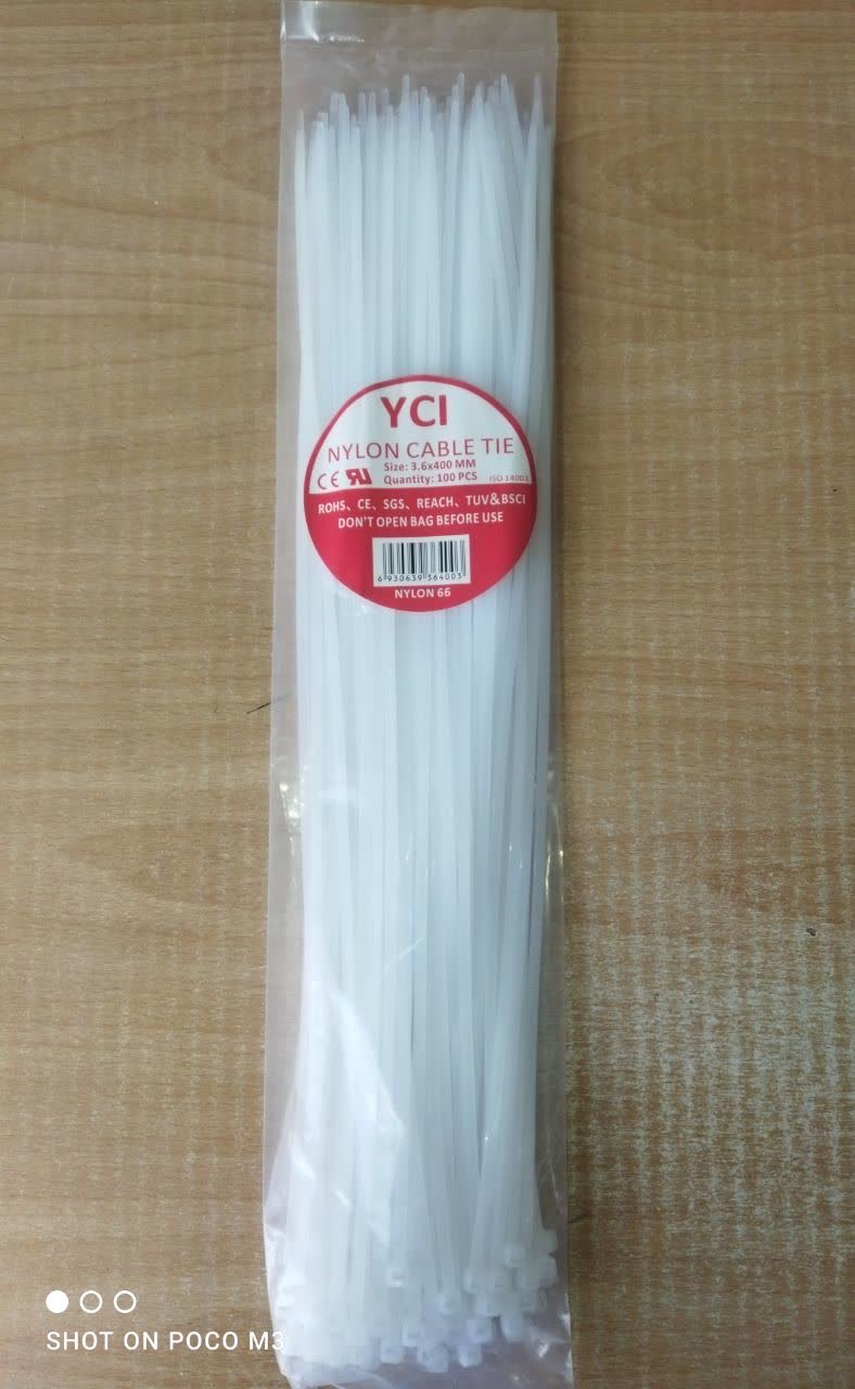 بست کمربندی 40 سانتی متری برند YCI سایز 3.6*400 بسته 100 عددی