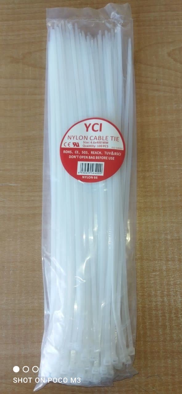 بست کمربندی 40 سانتی متری برند YCI سایز 4.6*400 بسته 100 عددی